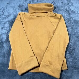 Anthropologie Honey Gold Cowl Neck Turtleneck Sweater USA Sz M Perfect for Fall